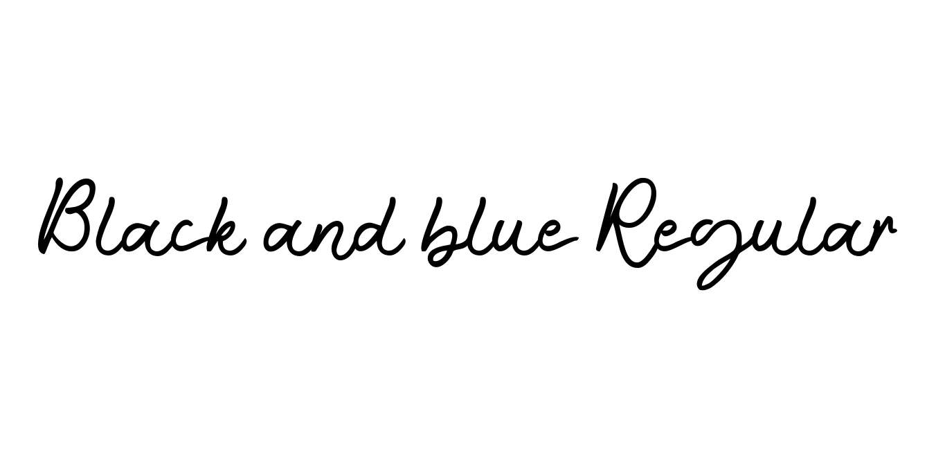 Black and blue Regular Font Preview