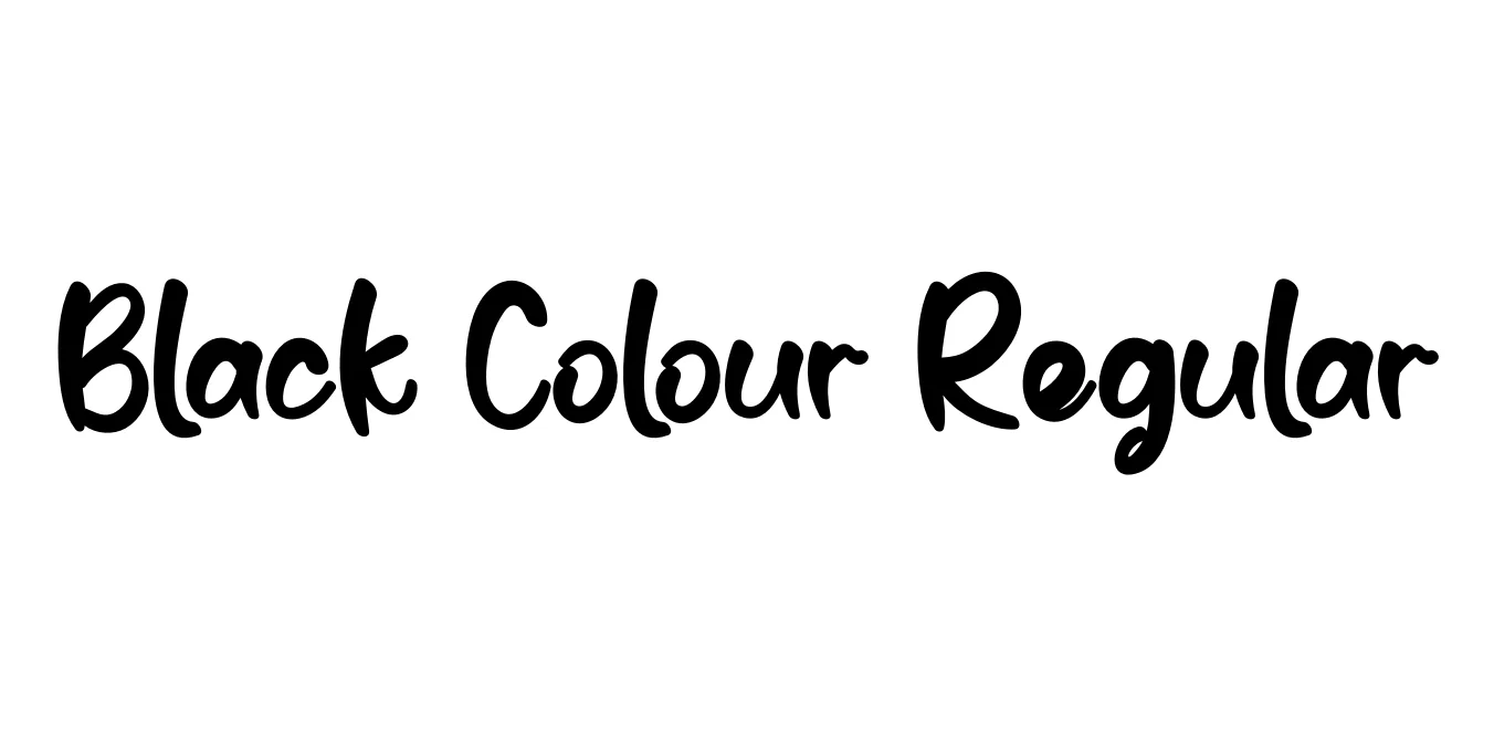 Black Colour Regular Font Preview
