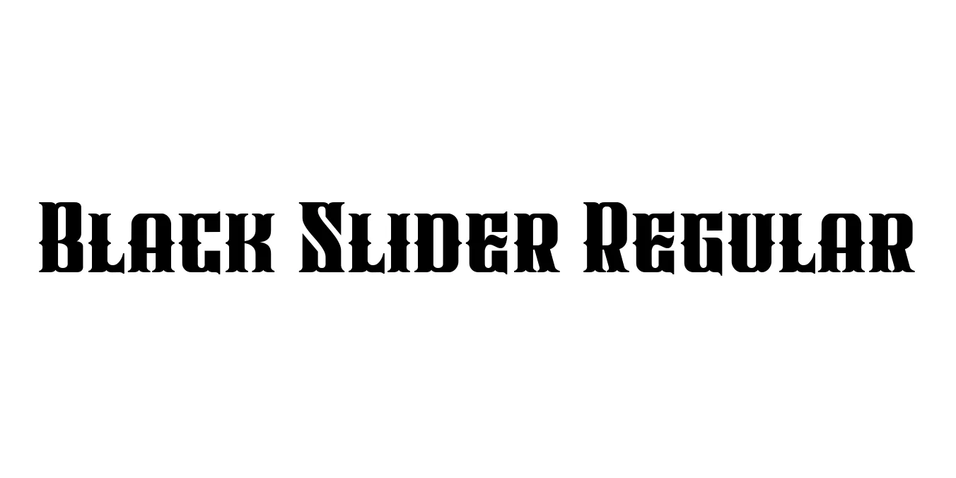 Black Slider Regular Font Preview