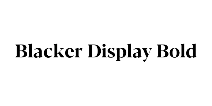 Blacker Display Bold Font Preview
