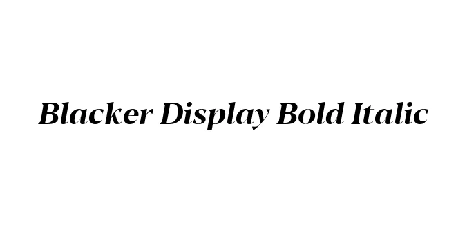 Blacker Display Bold Italic Font Preview