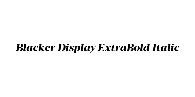Blacker Display ExtraBold Italic Font Preview