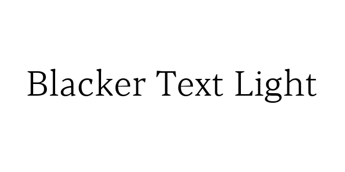 Blacker Text Light Font Preview