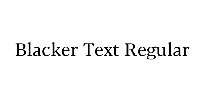 Blacker Text Regular Font Preview