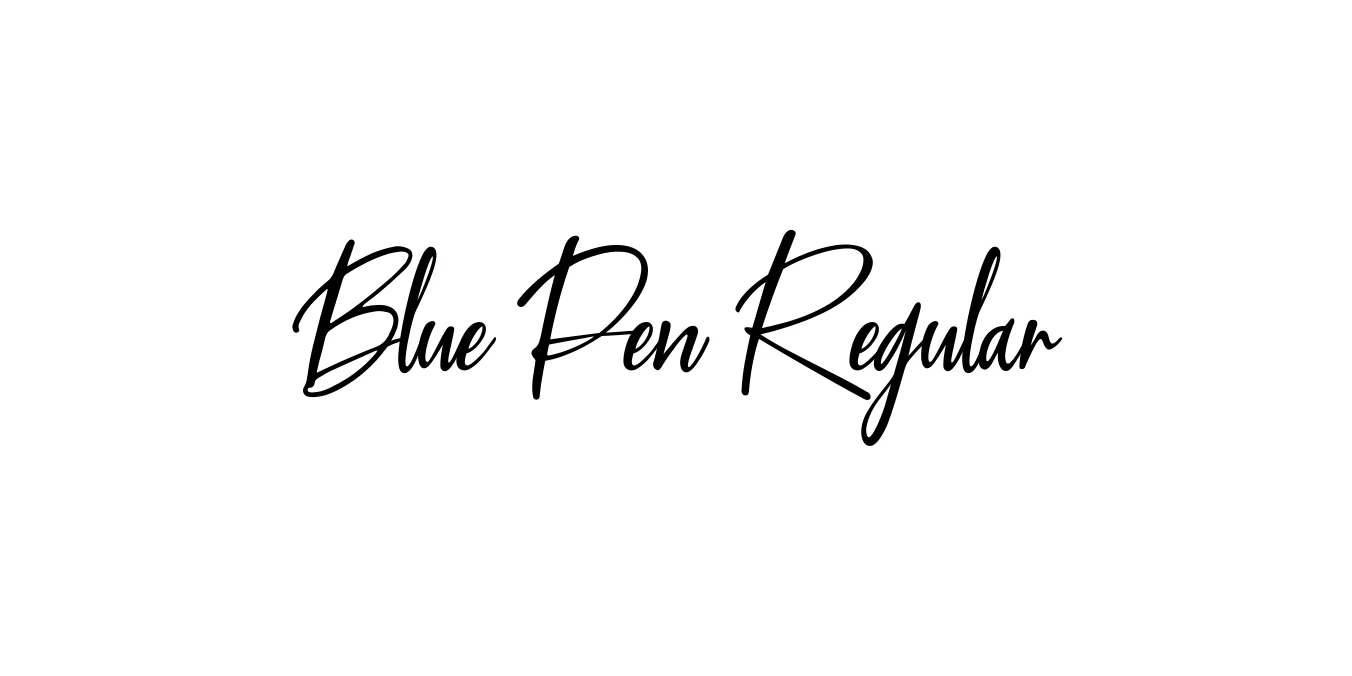Blue Pen Regular Font Preview