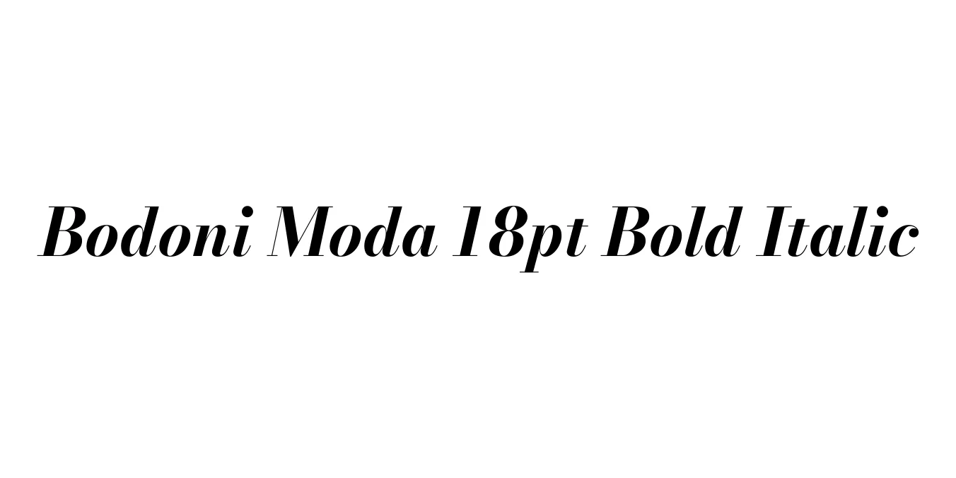 Bodoni Moda 18pt Bold Italic Font Preview