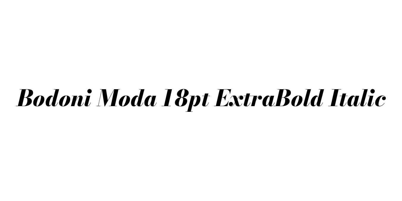 Bodoni Moda 18pt ExtraBold Italic Font Preview