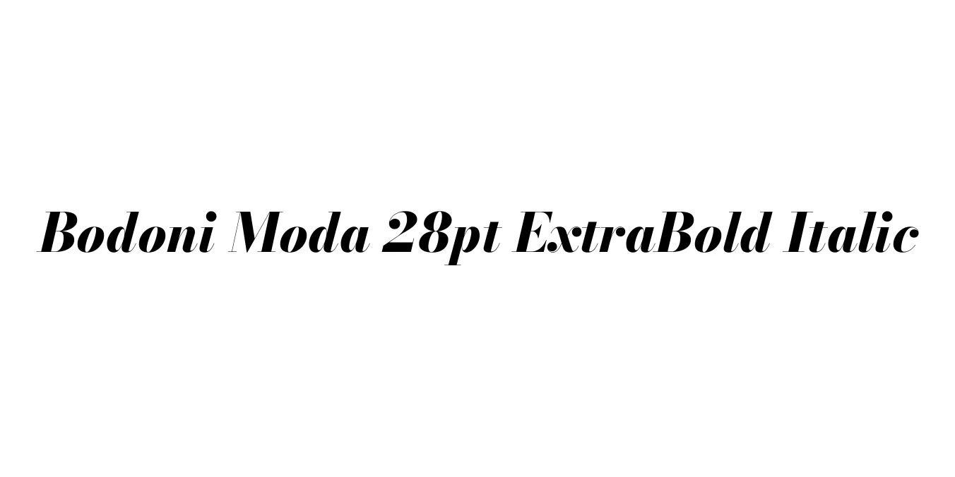 Bodoni Moda 28pt ExtraBold Italic Font Preview