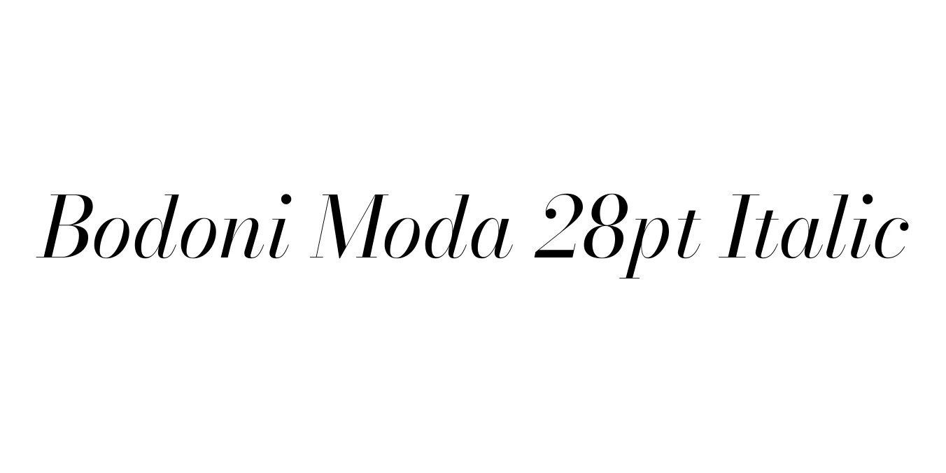Bodoni Moda 28pt Italic Font Preview