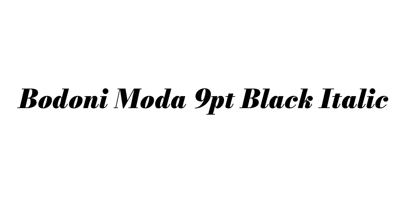 Bodoni Moda 9pt Black Italic Font Preview
