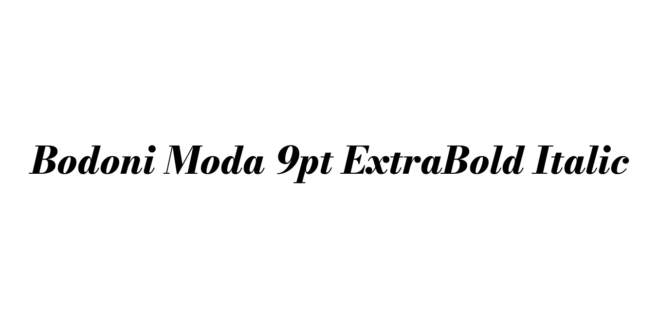 Bodoni Moda 9pt ExtraBold Italic Font Preview