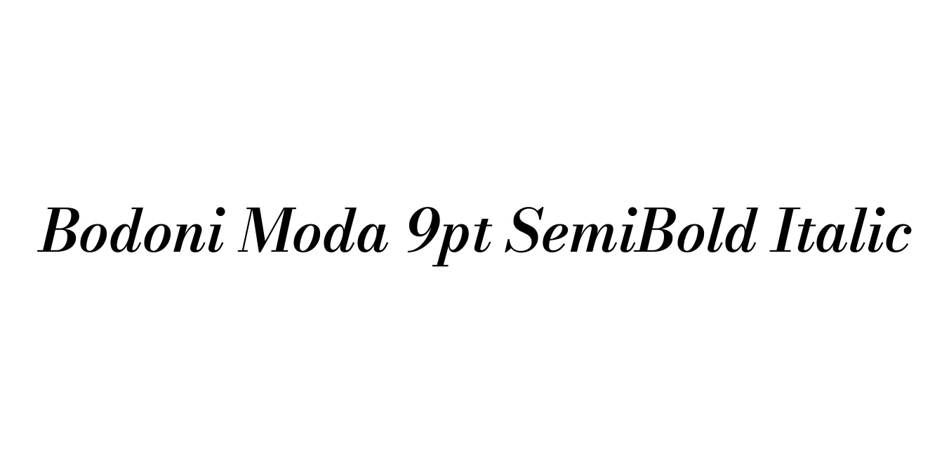 Bodoni Moda 9pt SemiBold Italic Font Preview