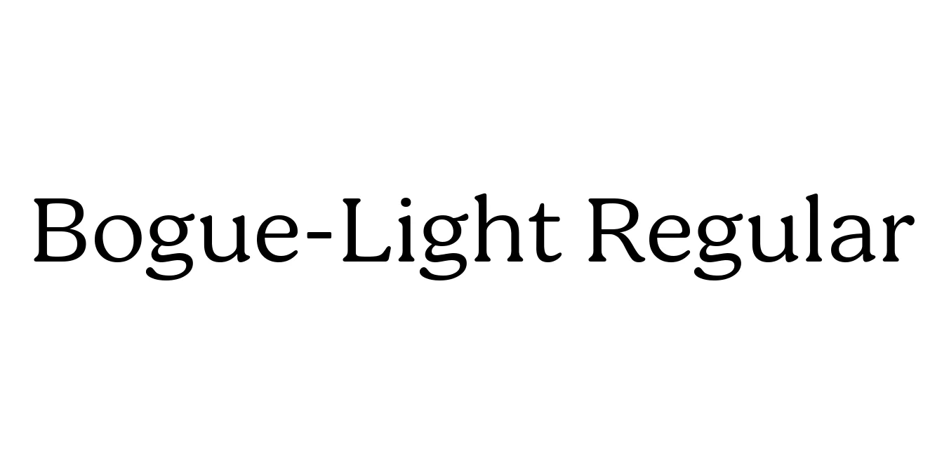 Bogue-Light Regular Font Preview