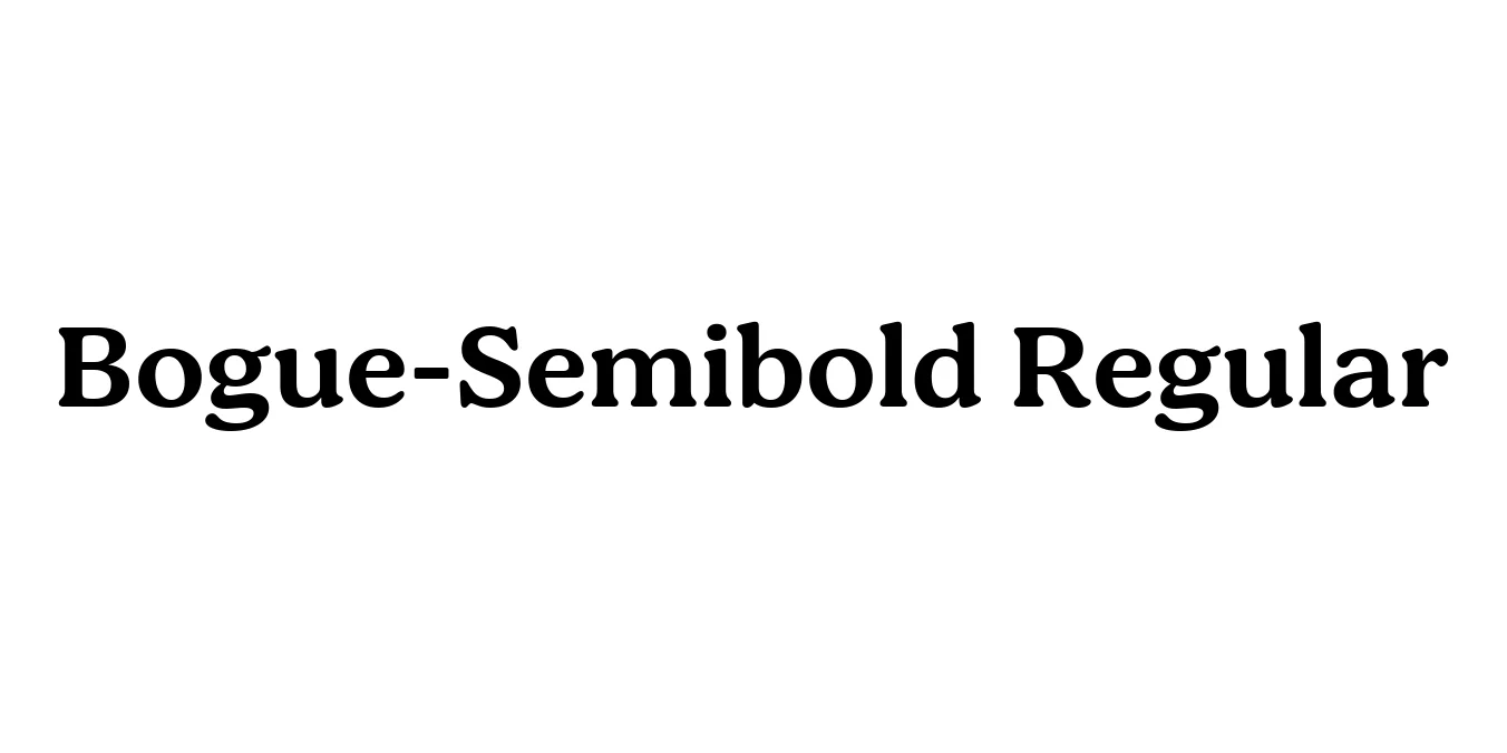 Bogue-Semibold Regular Font Preview