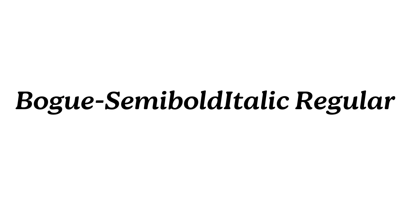 Bogue-SemiboldItalic Regular Font Preview