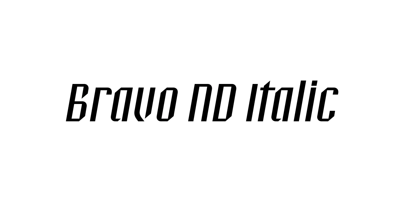 Bravo ND Italic Font Preview