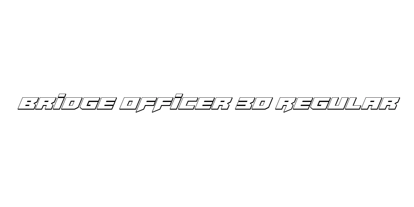 Bridge OFFicer 3D Regular Font Preview
