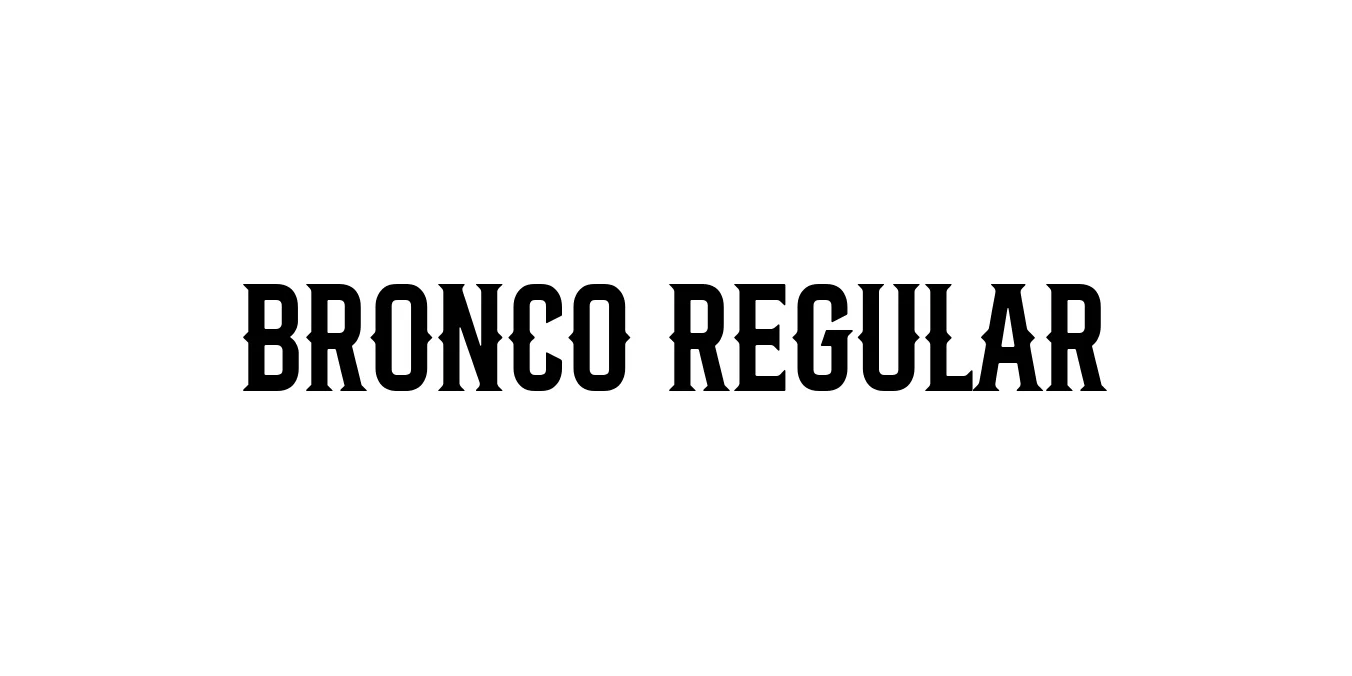 Bronco Regular Font Preview