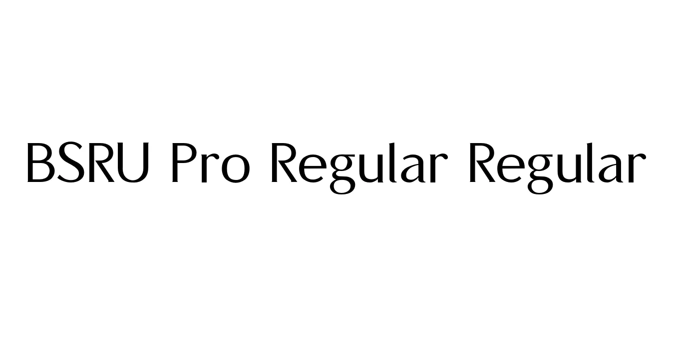 BSRU Pro Regular Regular Font Preview