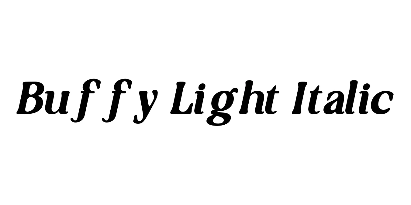 Buffy Light Italic Font Preview