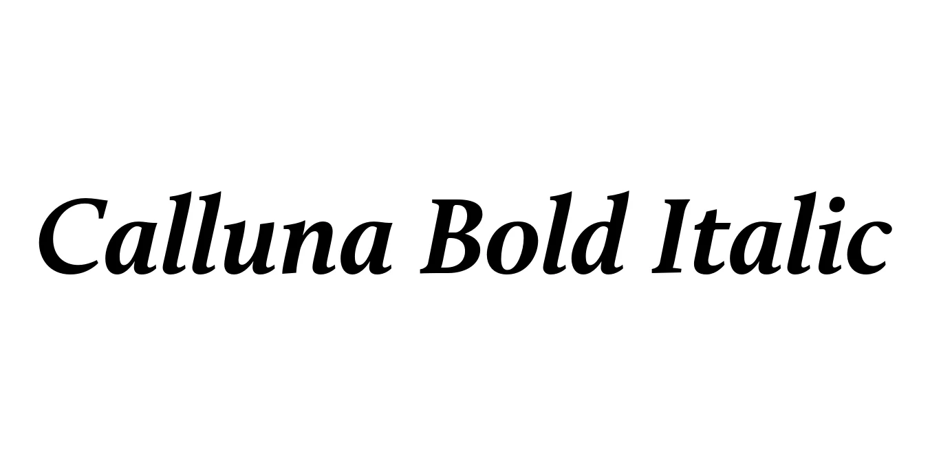 Calluna Bold Italic Font Preview