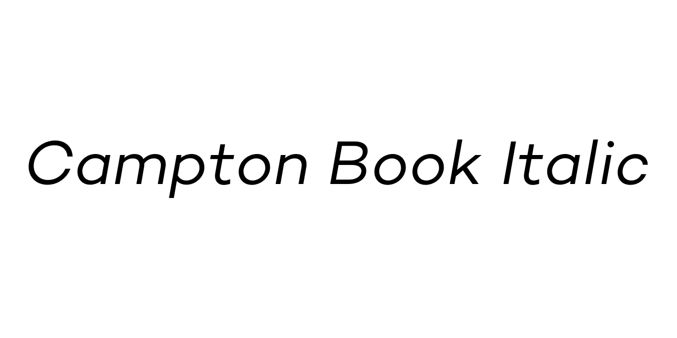 Campton Book Italic Font Preview