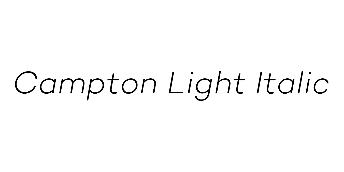 Campton Light Italic Font Preview