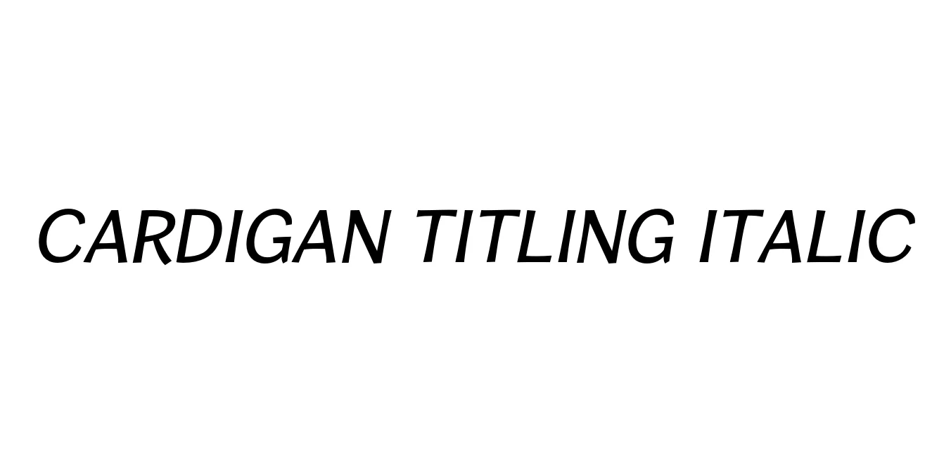 Cardigan Titling Italic Font Preview