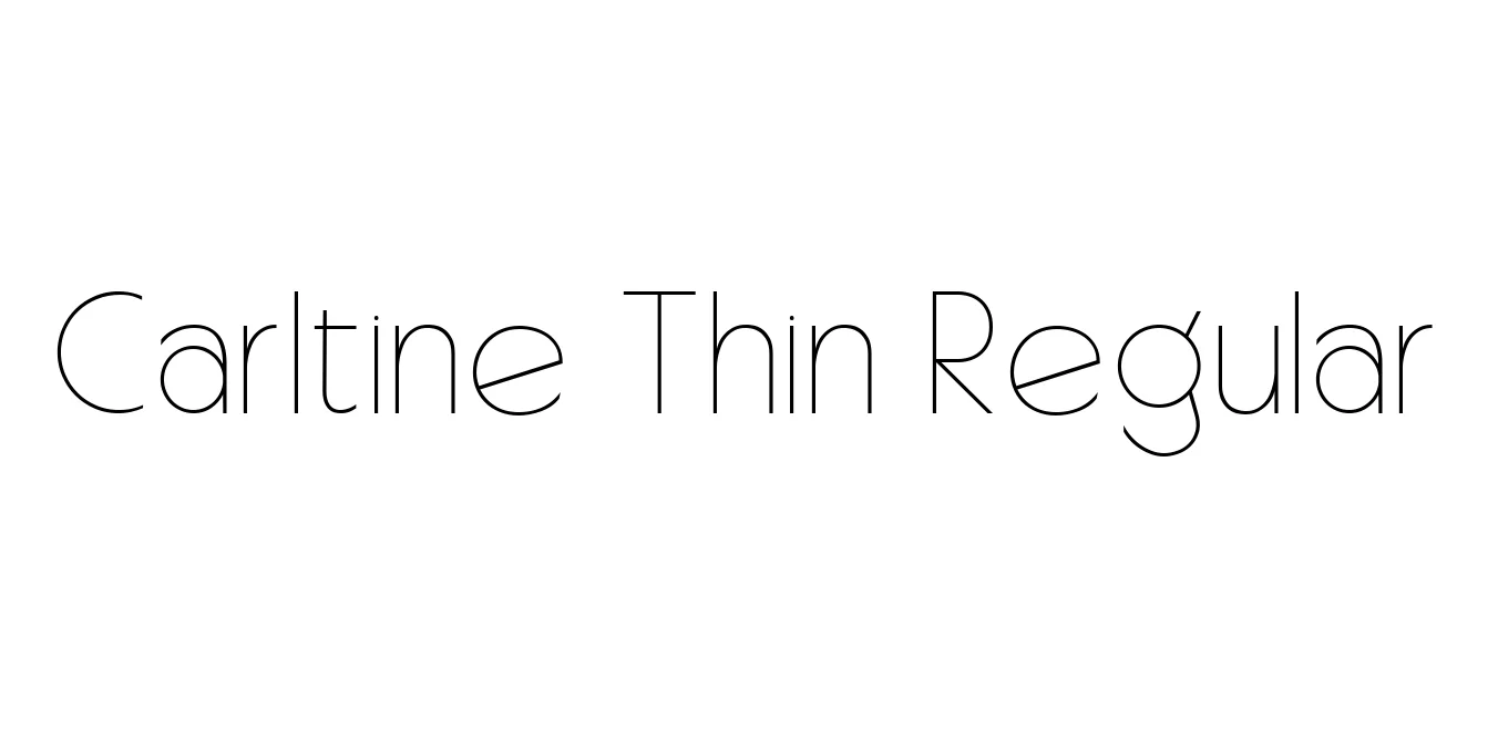 Carltine Thin Regular Font Preview