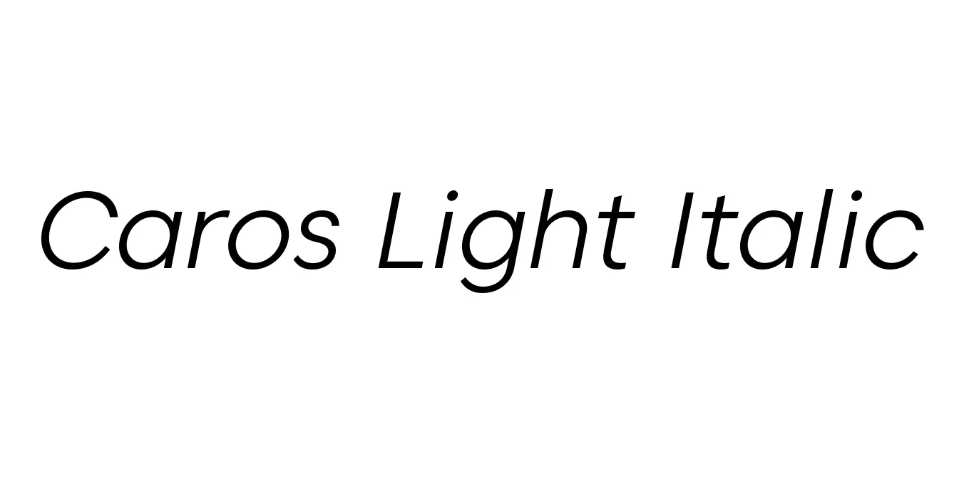 Caros Light Italic Font Preview