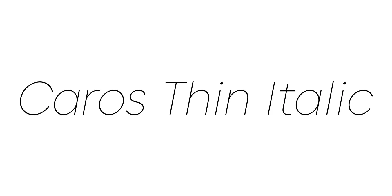 Caros Thin Italic Font Preview