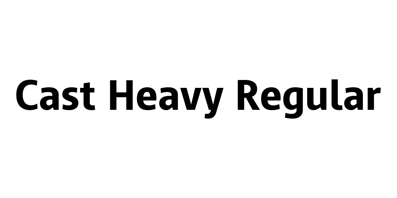 Cast Heavy Regular Font Preview