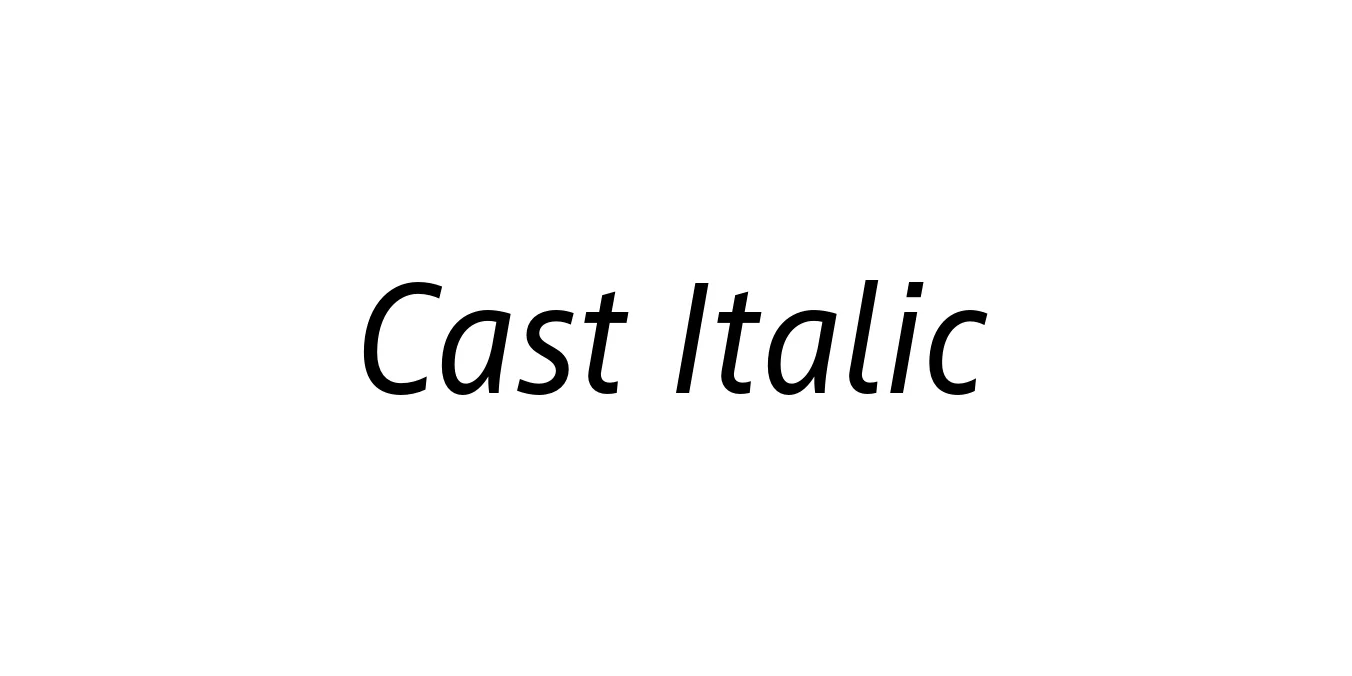 Cast Italic Font Preview
