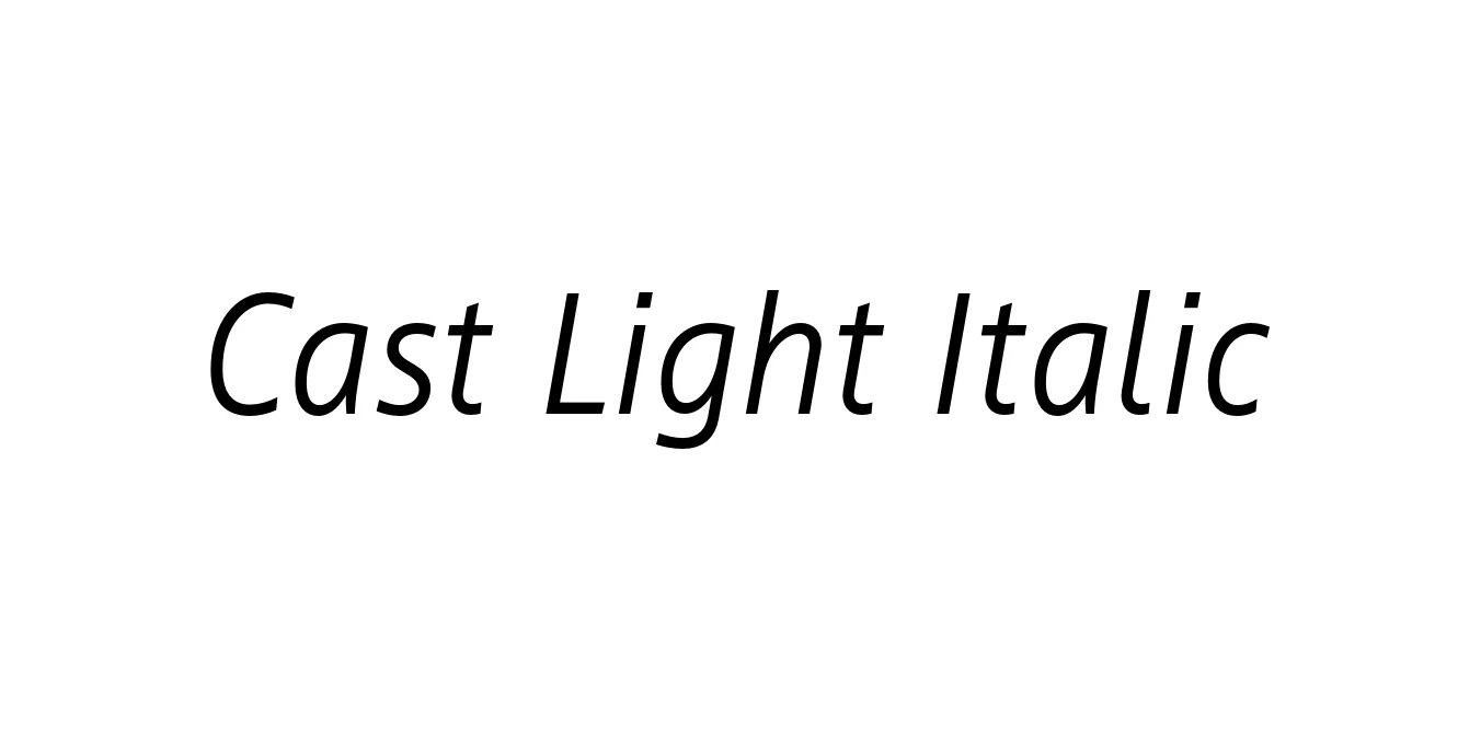Cast Light Italic Font Preview