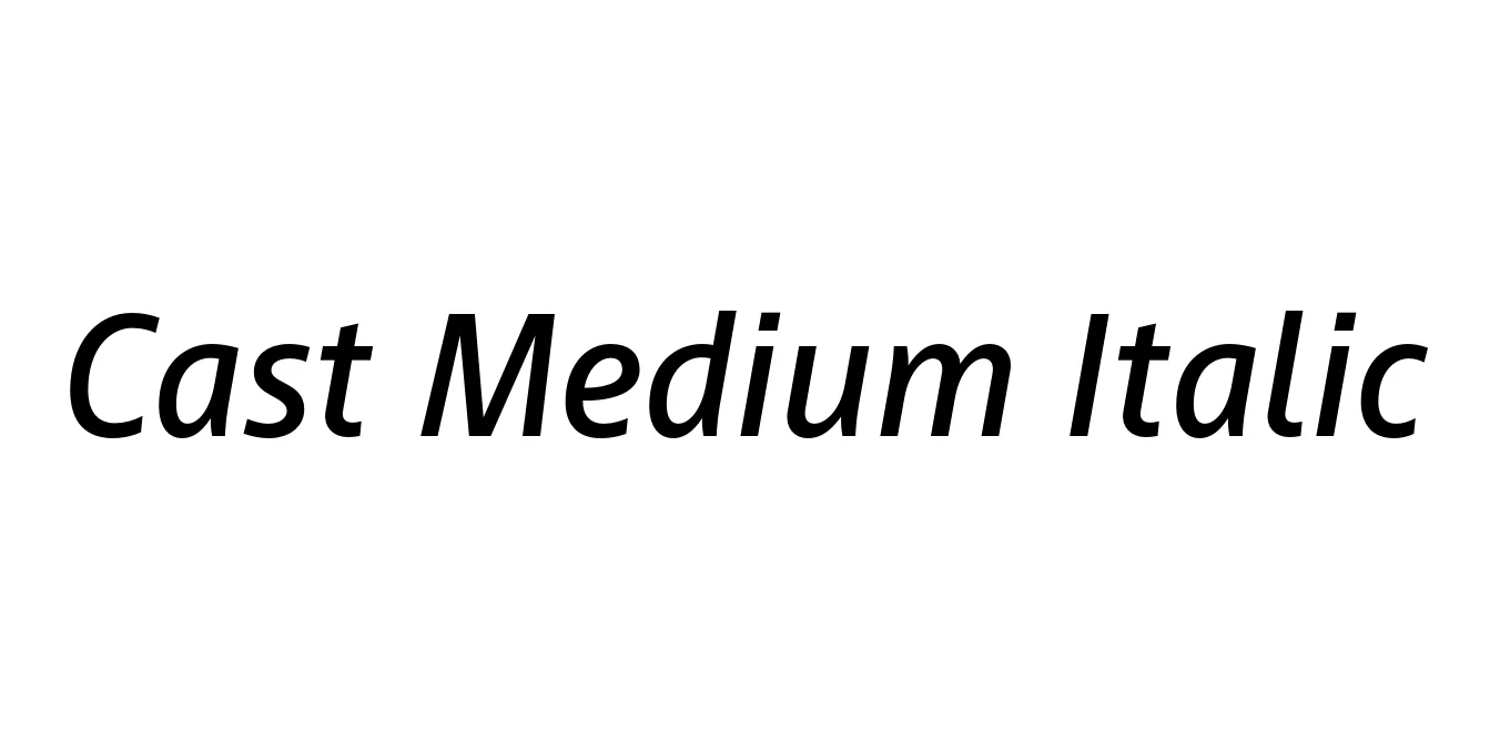 Cast Medium Italic Font Preview