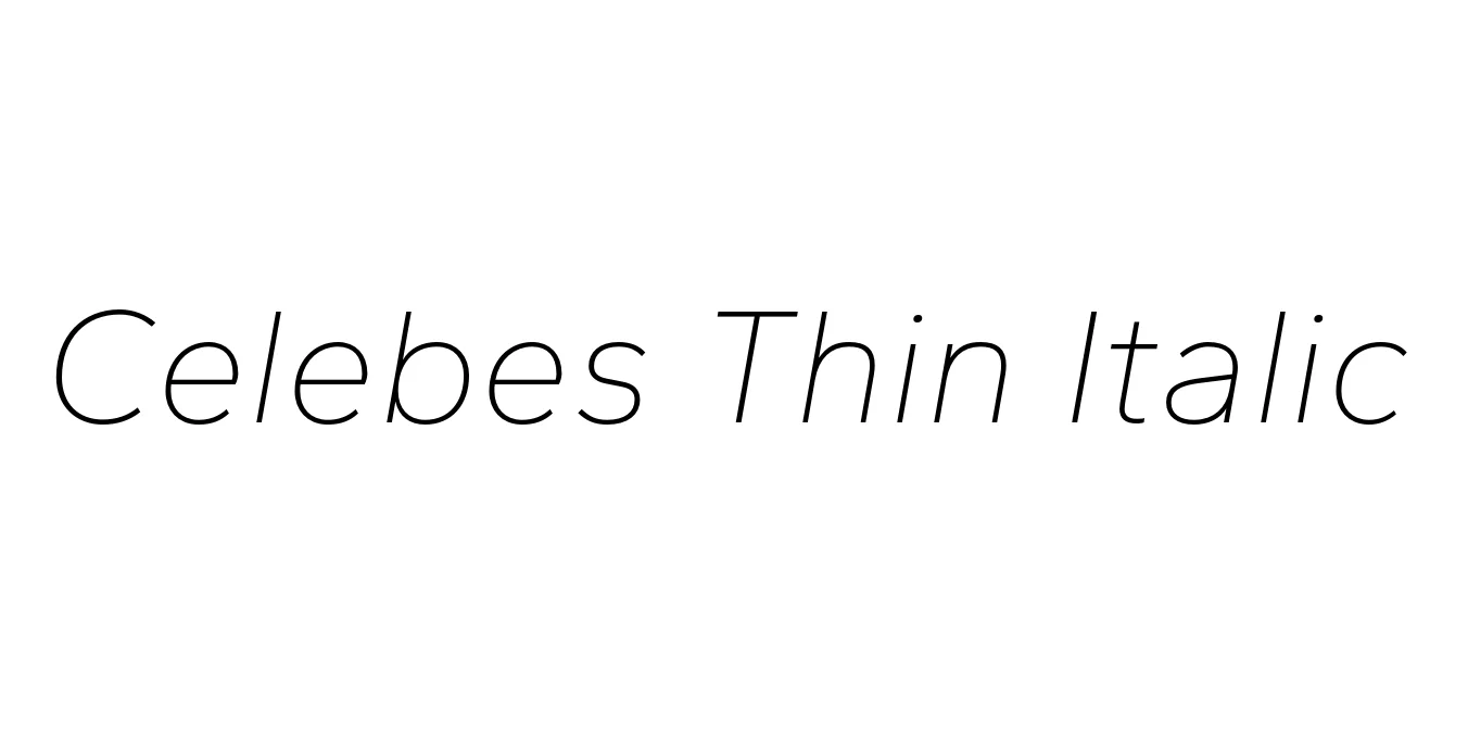 Celebes Thin Italic Font Preview