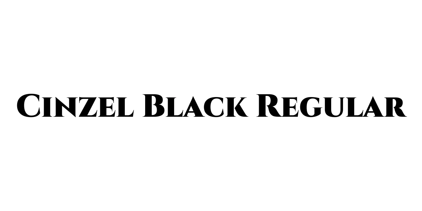 Cinzel Black Regular Font Preview