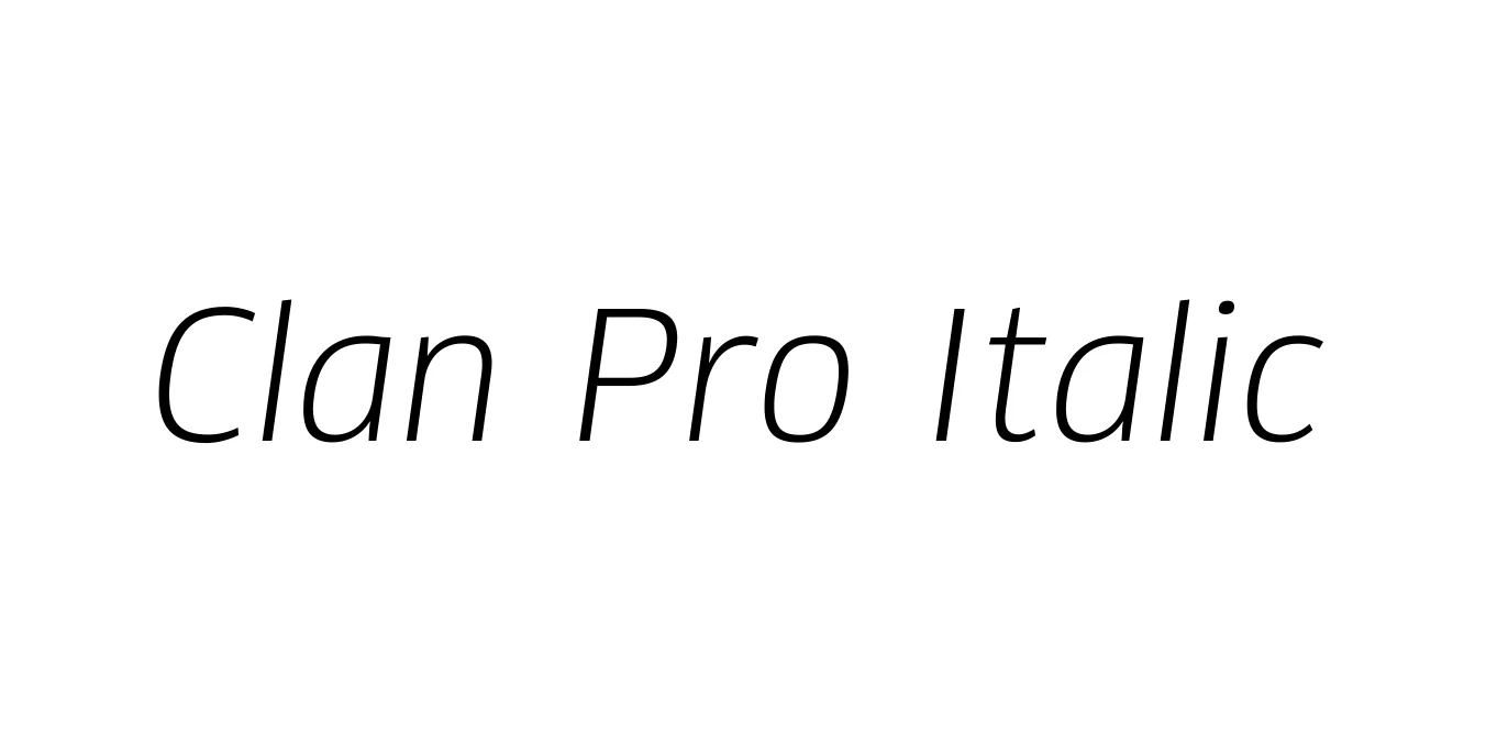 Clan Pro Italic Font Preview