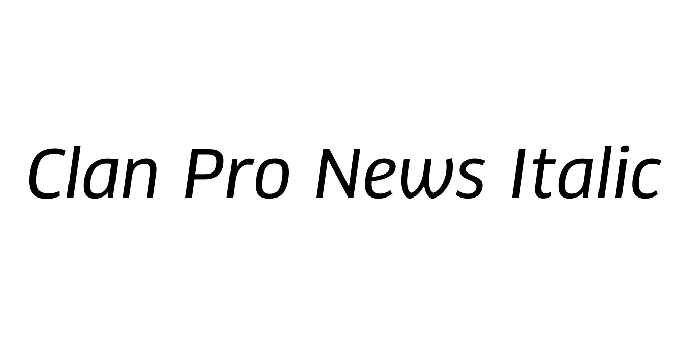 Clan Pro News Italic Font Preview