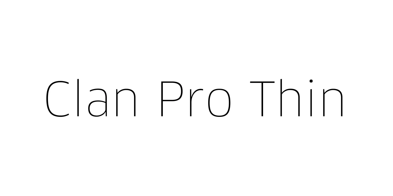 Clan Pro Thin Font Preview