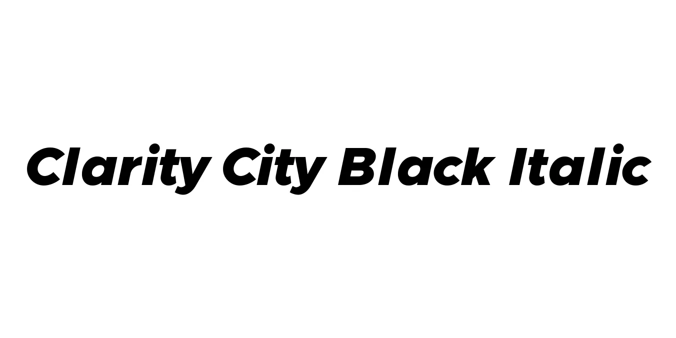 Clarity City Black Italic Font Preview