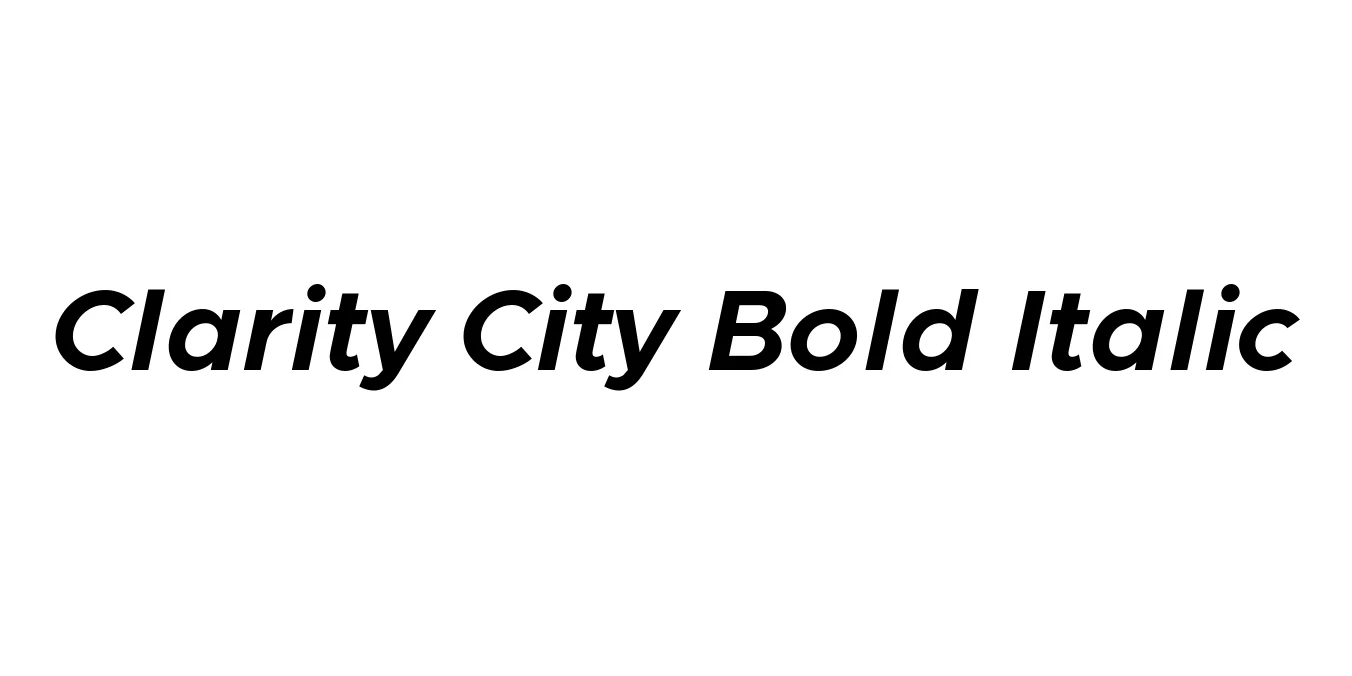 Clarity City Bold Italic Font Preview
