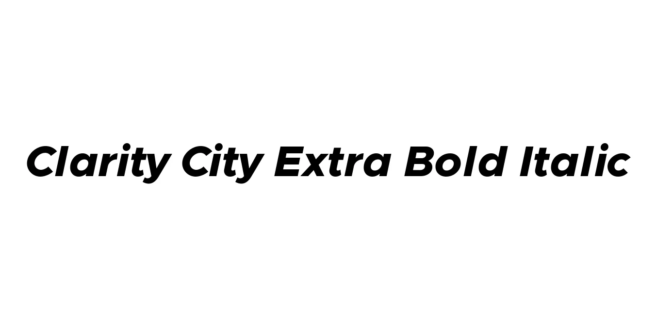 Clarity City Extra Bold Italic Font Preview