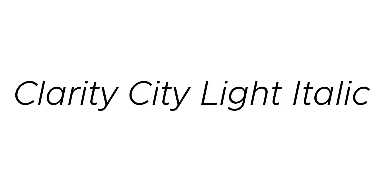 Clarity City Light Italic Font Preview