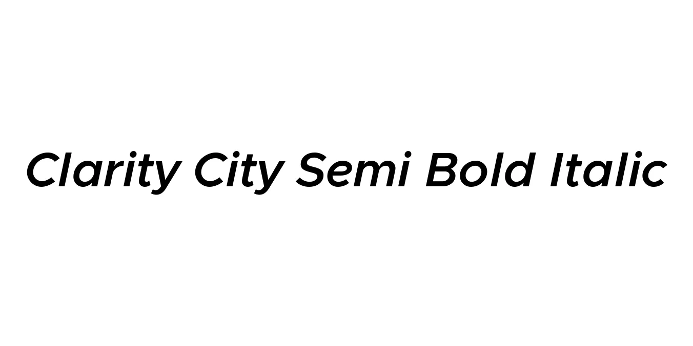 Clarity City Semi Bold Italic Font Preview