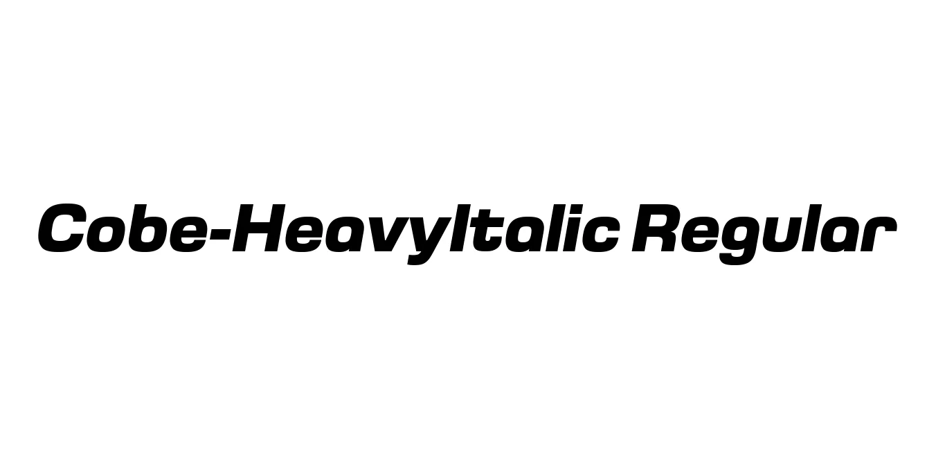Cobe-HeavyItalic Regular Font Preview