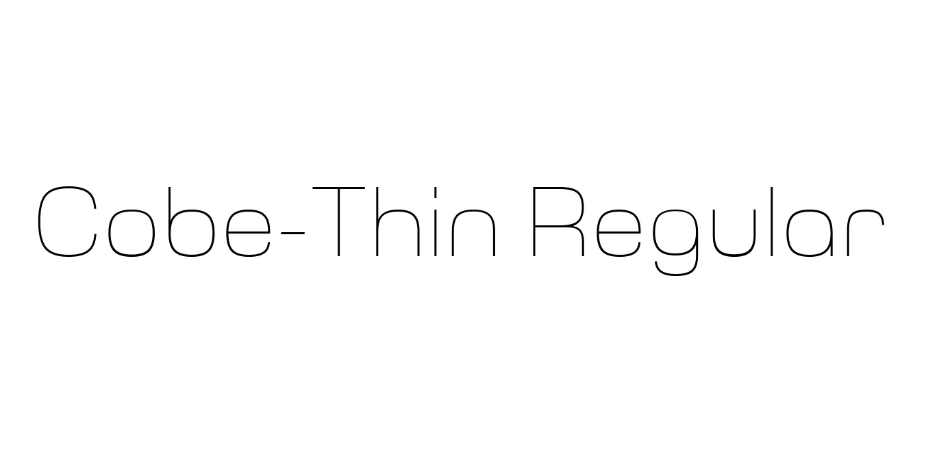 Cobe-Thin Regular Font Preview