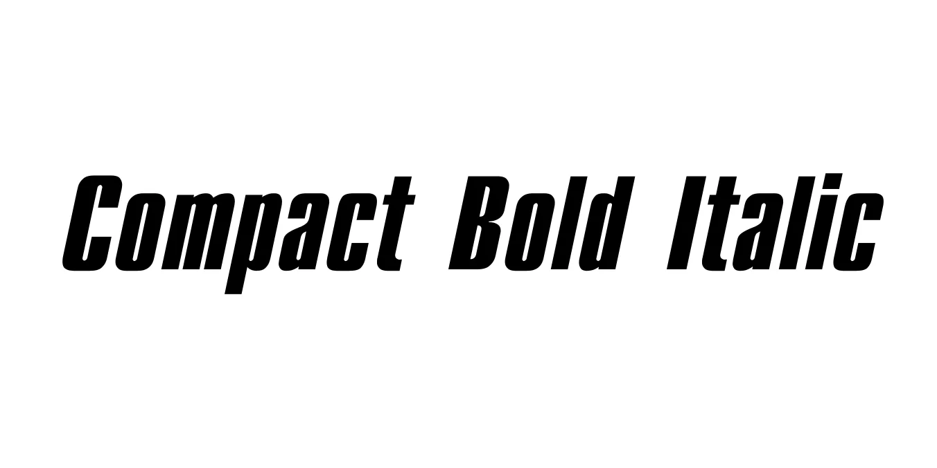 Compact Bold Italic Font Preview
