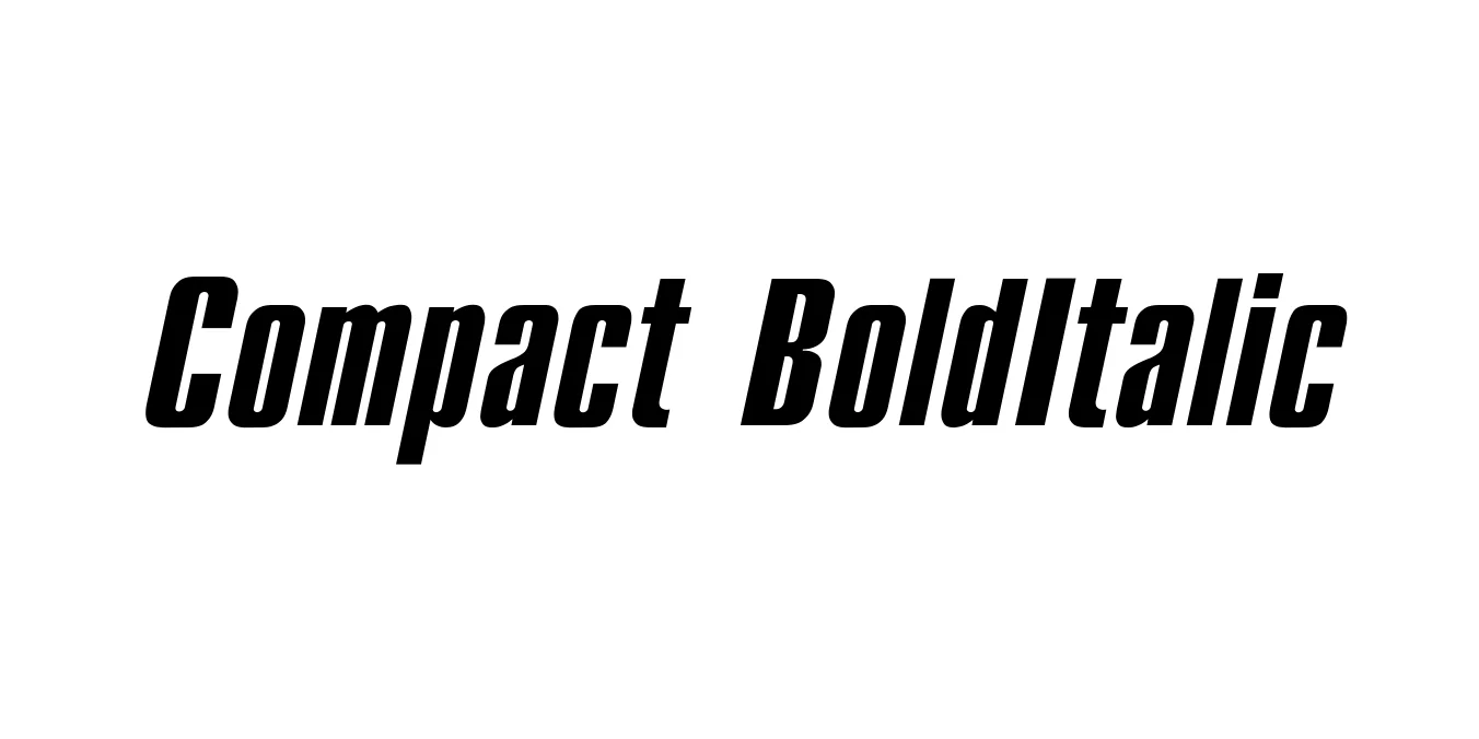 Compact BoldItalic Font Preview