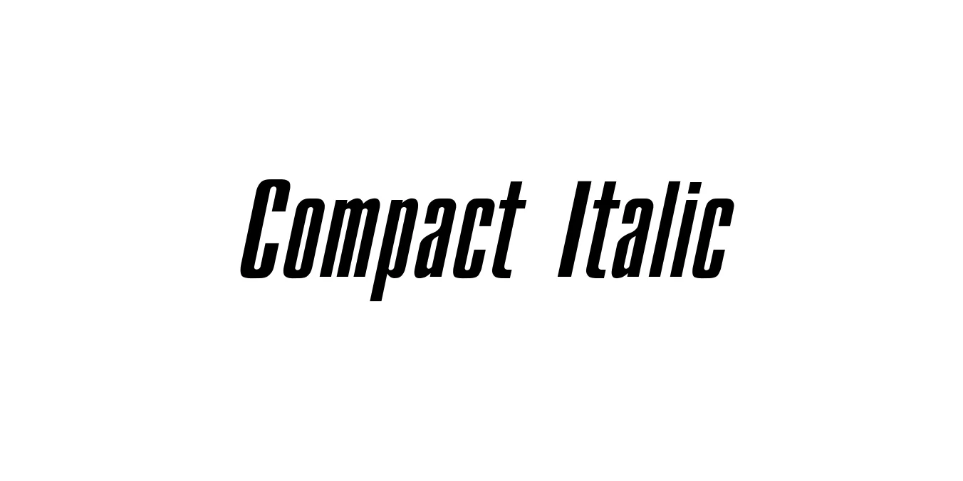 Compact Italic Font Preview